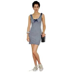 NWOT Vena Cava Knit Dress Women XS Body Con High Fashion Navy Blue, Black & Grey